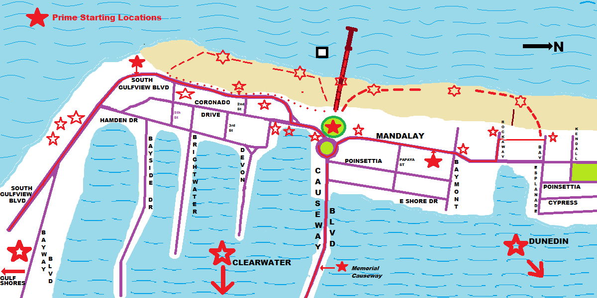 Clearwater Beach Interactive Map, with selectors to see it as it is
