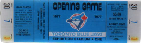 1977 First Game ticket